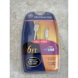 GE USB 2.0 DEVICE CABLE 6 Ft Windows & Macintosh HO97891 NEW-SEALED